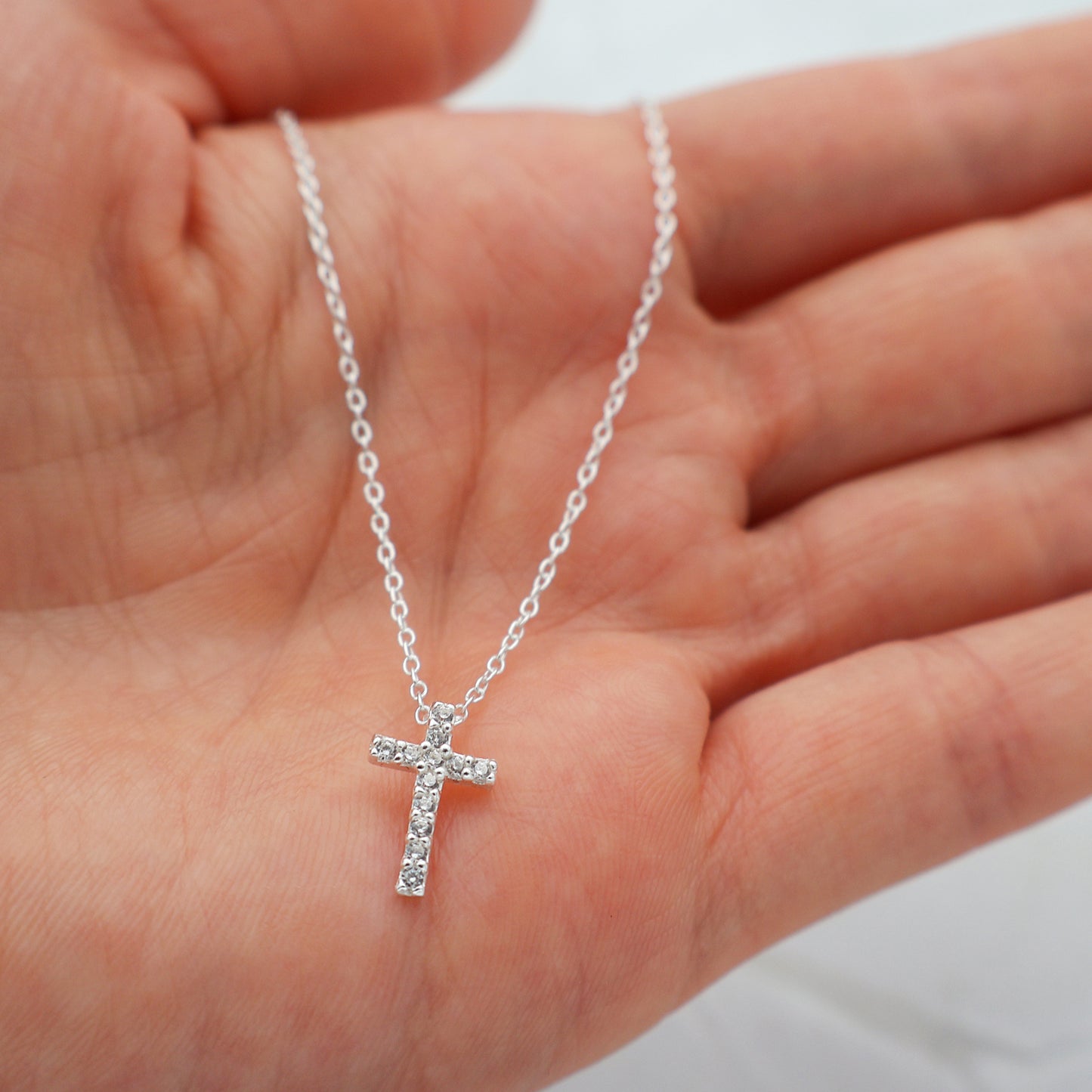Cross Necklace, Bracelet & Earrings Set with 12 Zirconia Stones