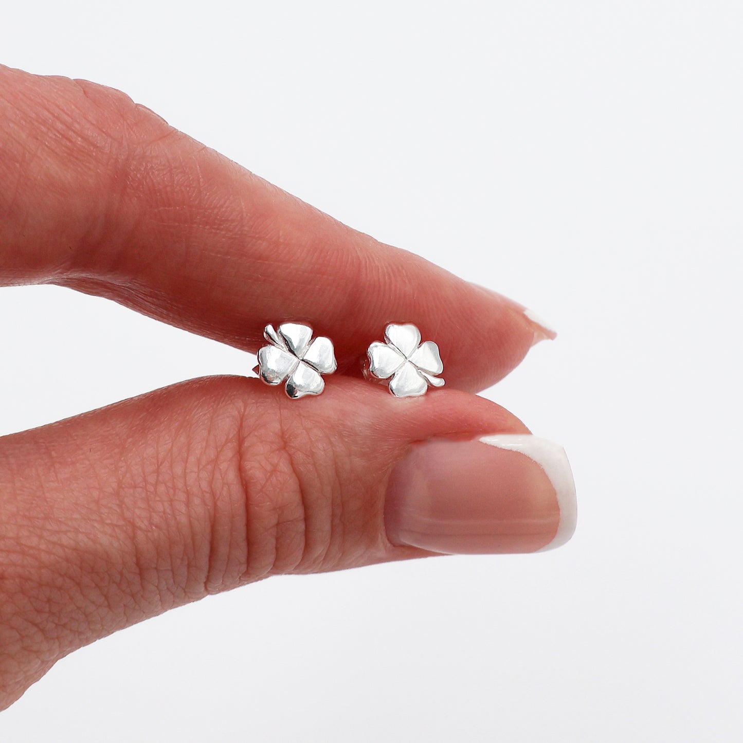 Four-leaf clover stud earrings