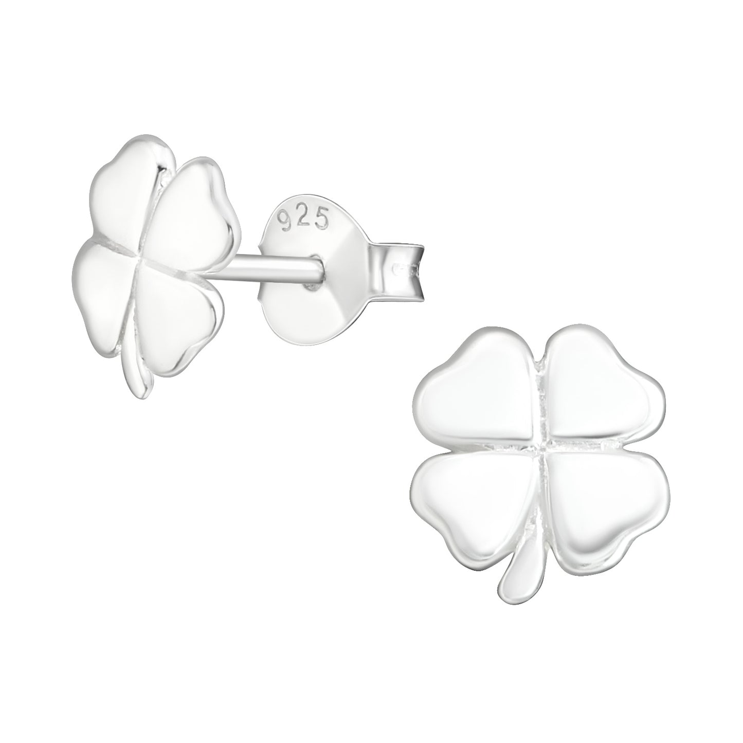 Four-leaf clover stud earrings