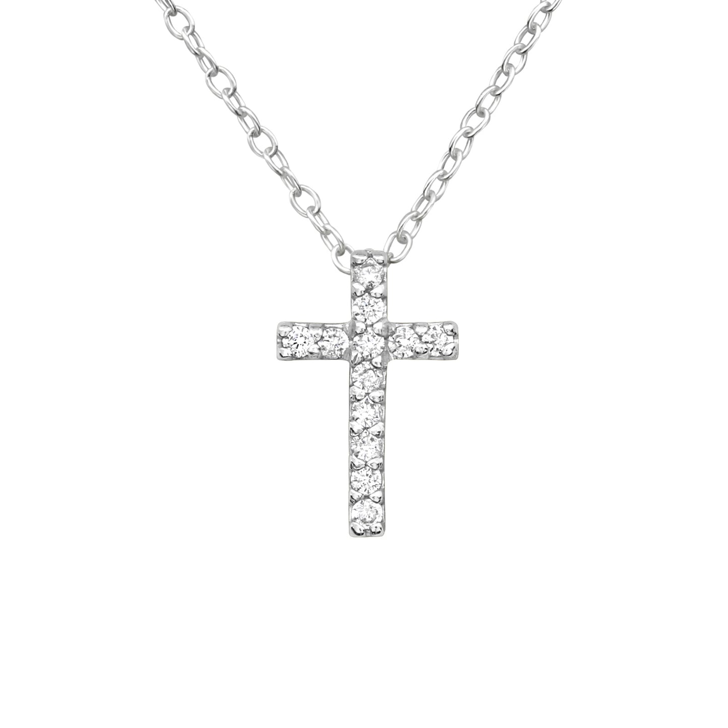 Cross Necklace, Bracelet & Earrings Set with 12 Zirconia Stones