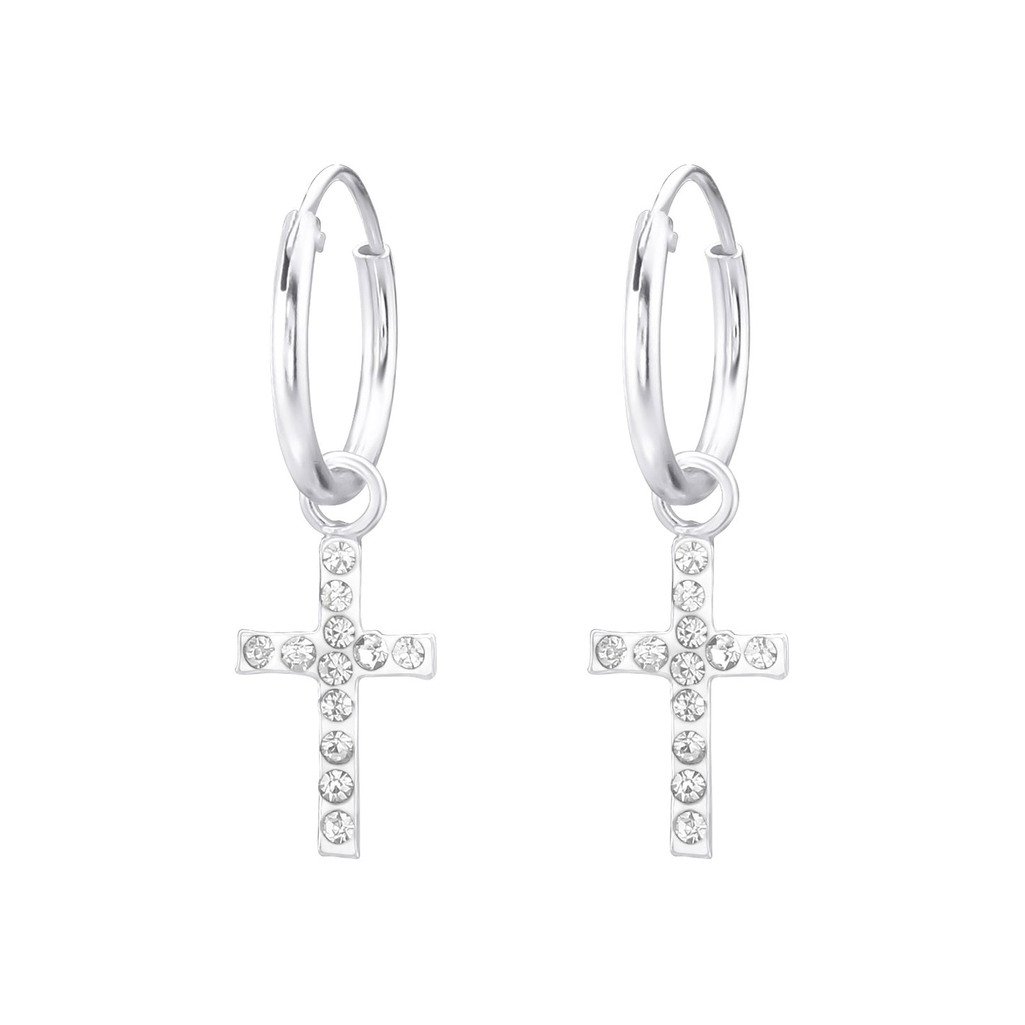 Cross Necklace, Bracelet & Earrings Set with 12 Zirconia Stones