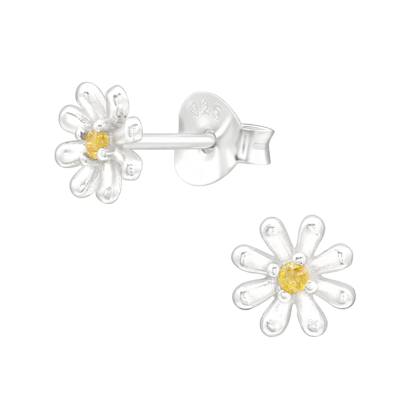 Pendientes de flor de margarita con cierre de rosca