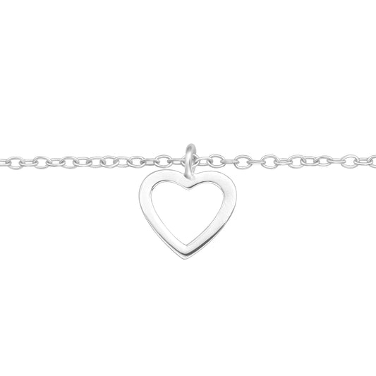 Pulsera con dije de corazón recortado movible