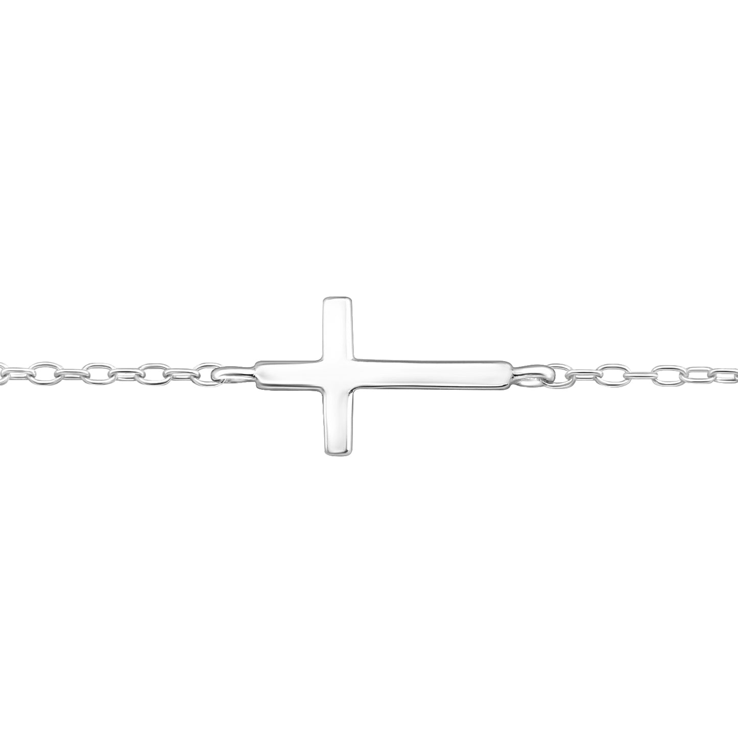 Pulsera con colgante de cruz fija sencilla