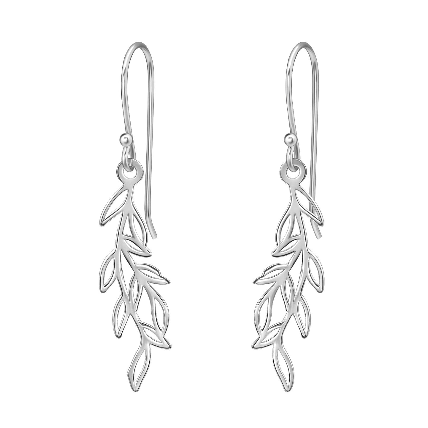 Pendientes de gancho con hojas