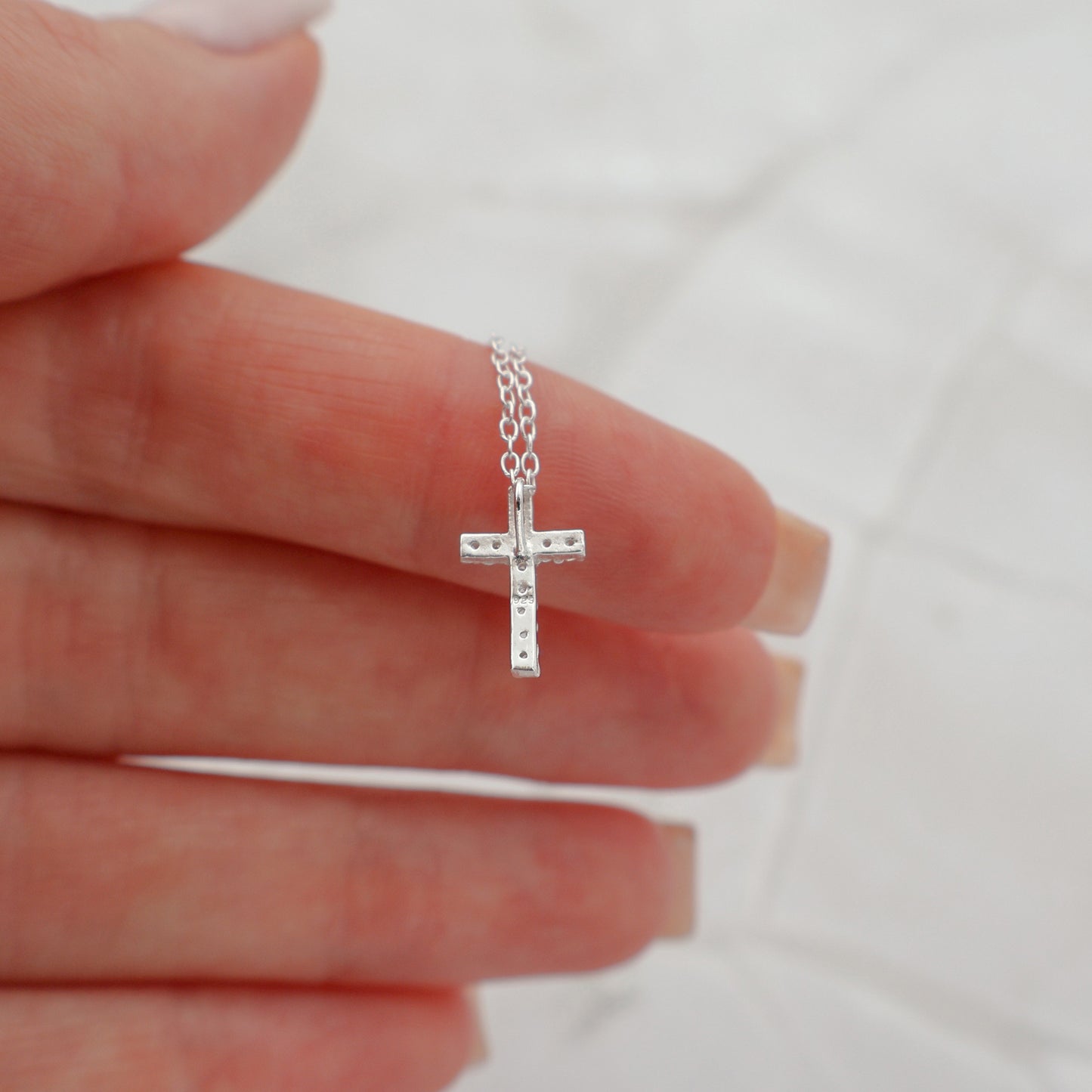 Cross Necklace, Bracelet & Earrings Set with 12 Zirconia Stones