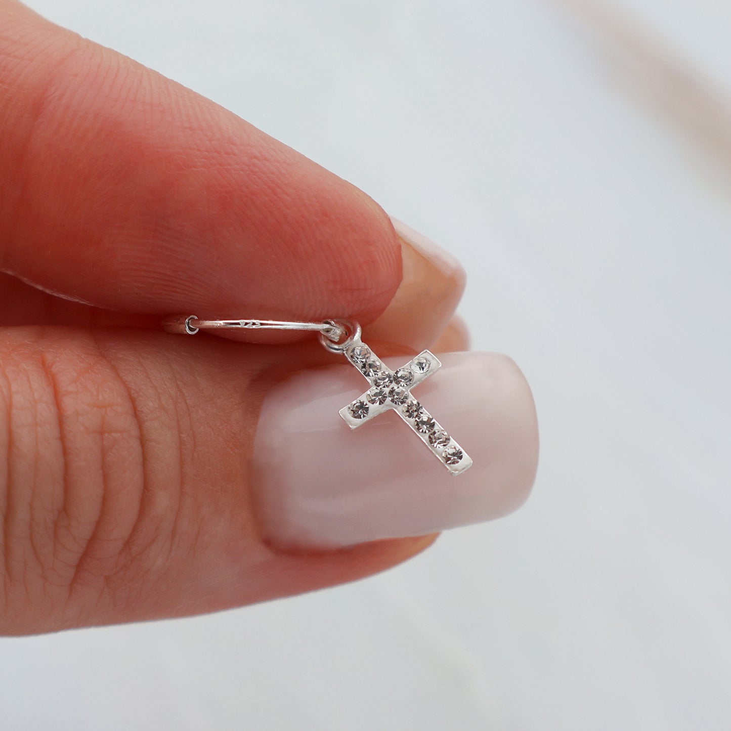 Cross Necklace, Bracelet & Earrings Set with 12 Zirconia Stones