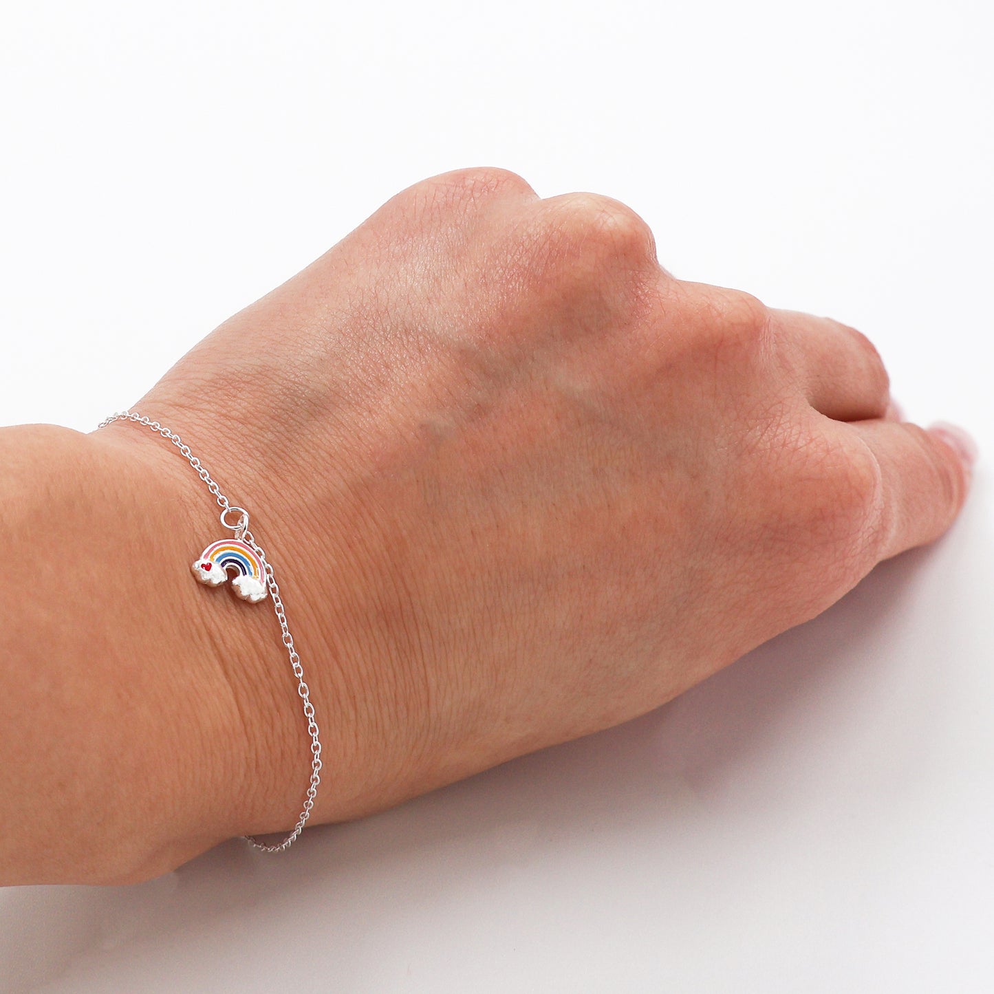 Sterling Silver Rainbow set for kids – Bracelet and necklace