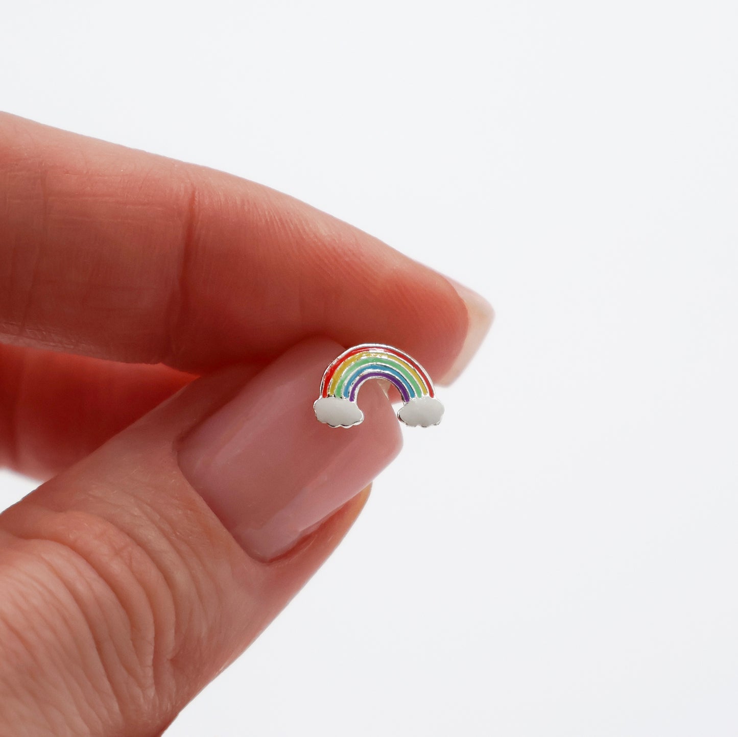 Pendientes con nubes y arcoiris