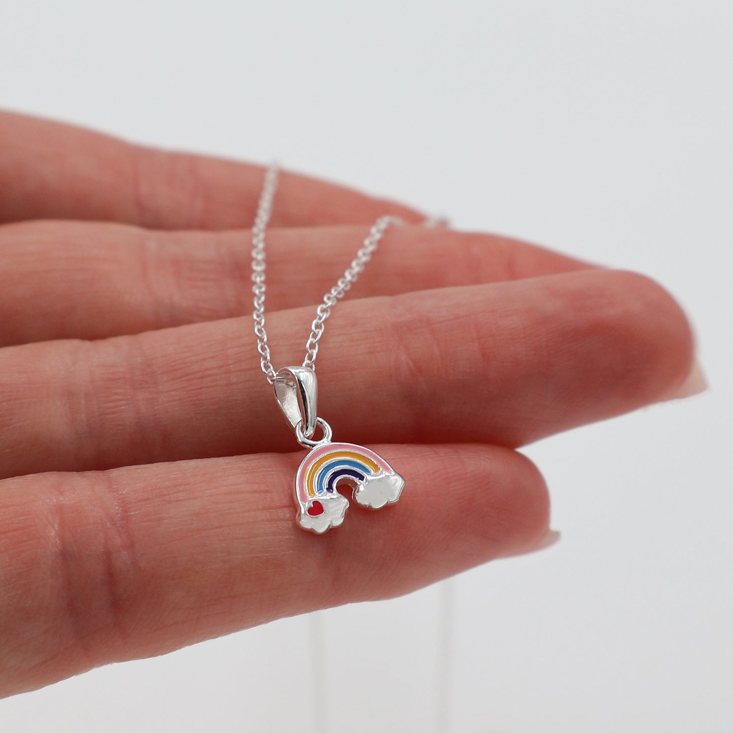 Sterling Silver Rainbow set for kids – Bracelet and necklace