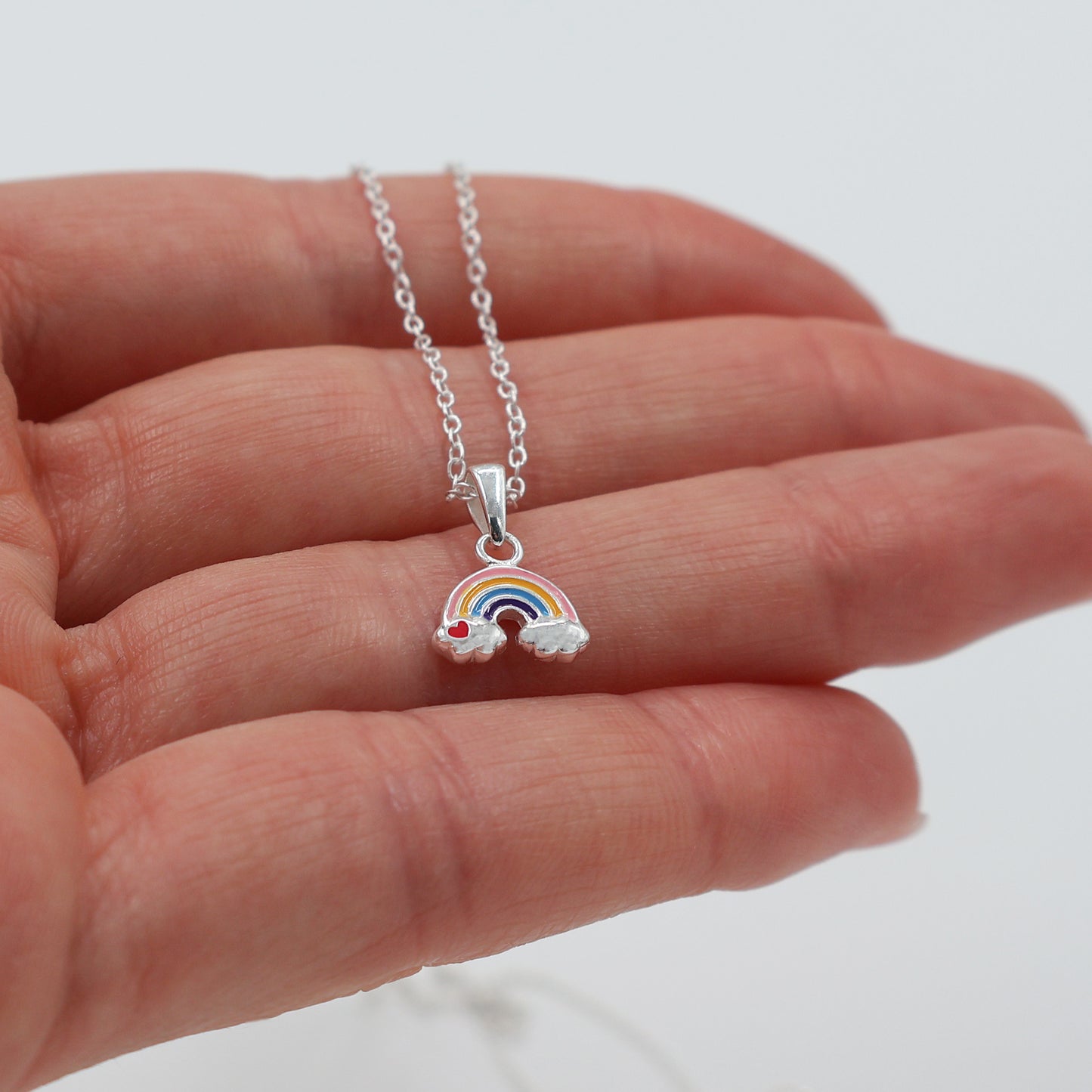 Sterling Silver Rainbow set for kids – Bracelet and necklace