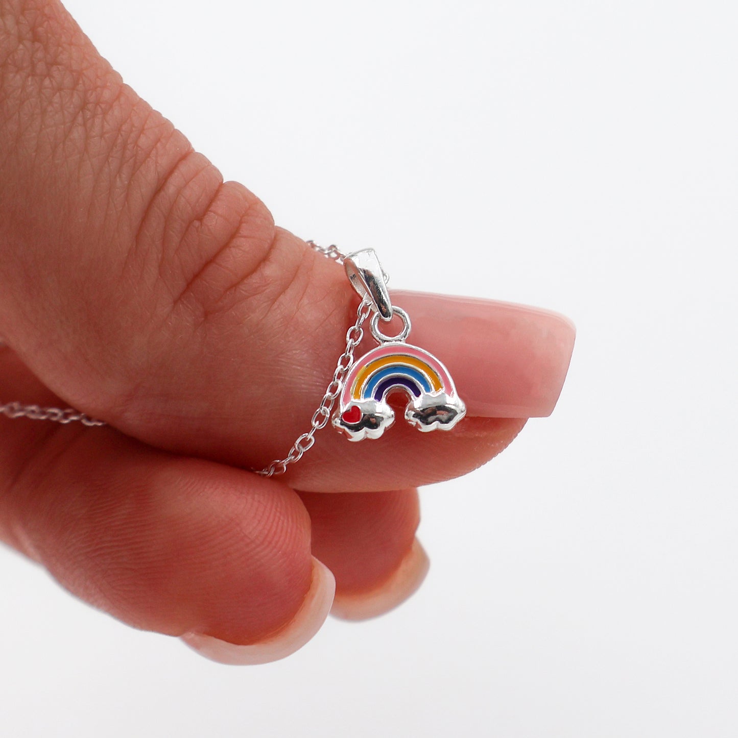 Sterling Silver Rainbow set for kids – Bracelet and necklace