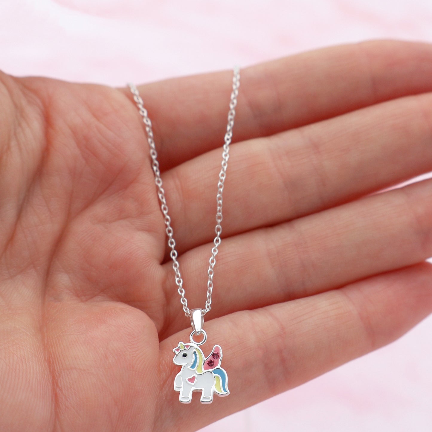 Rainbow Unicorn Necklace & Earrings Set