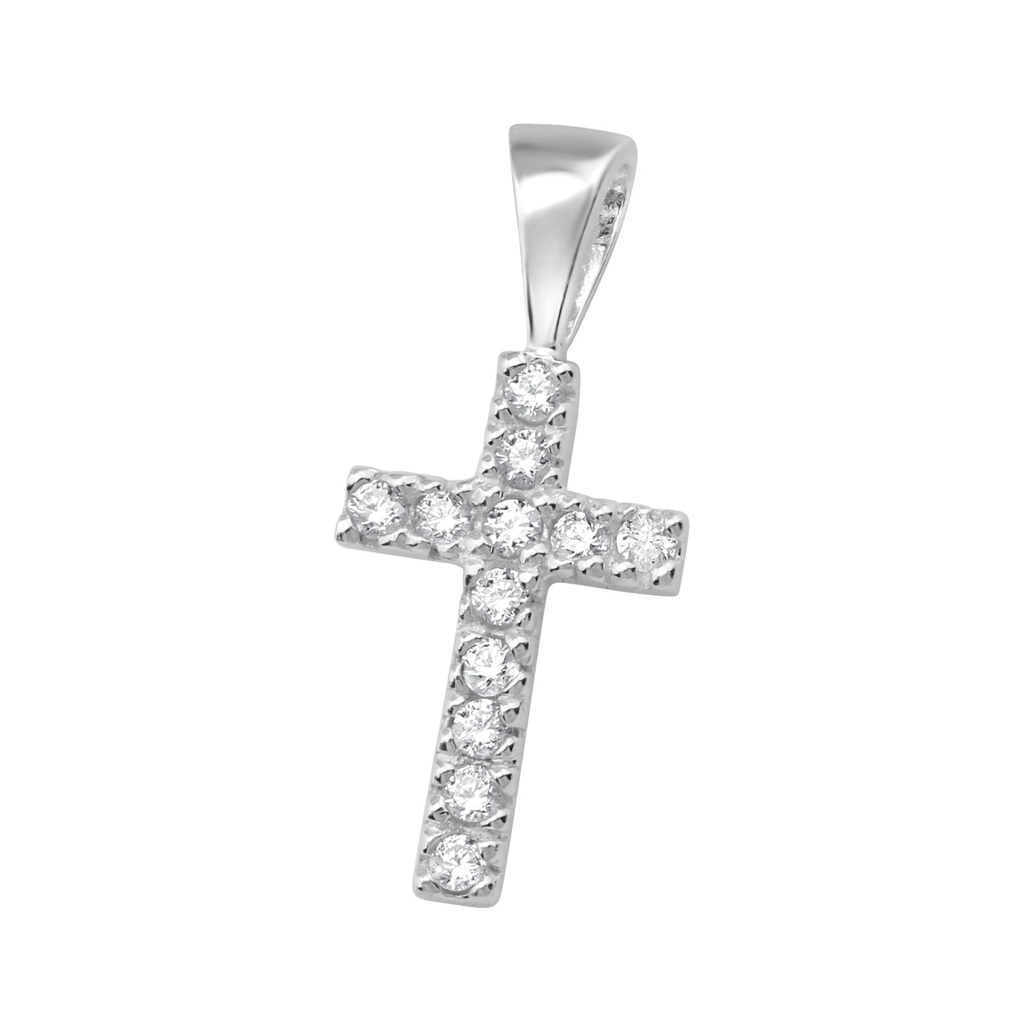 Silver Necklace with Cross Pendant and Zirconia – Gift for Women