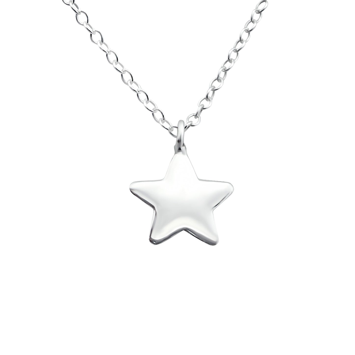 Elegant 925 sterling silver necklace with full star pendant