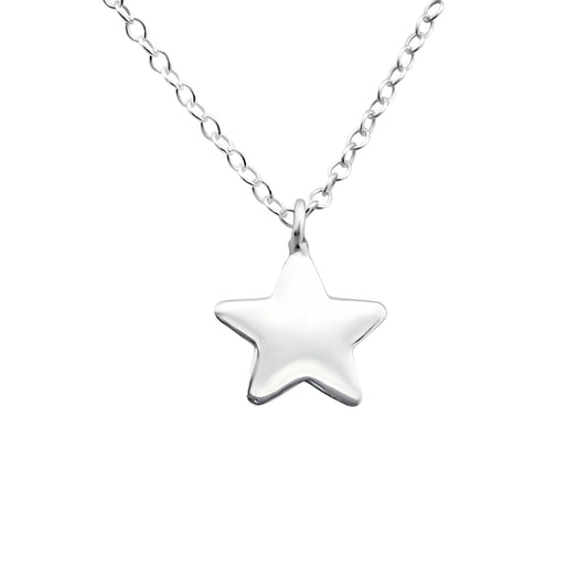 Elegant 925 sterling silver necklace with full star pendant