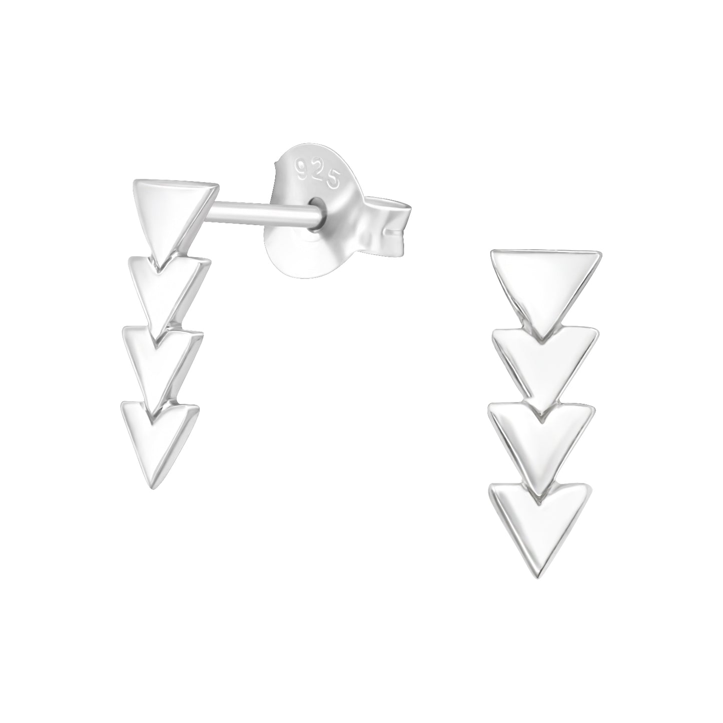 925 Silver Earrings with Geometric Triangle Design