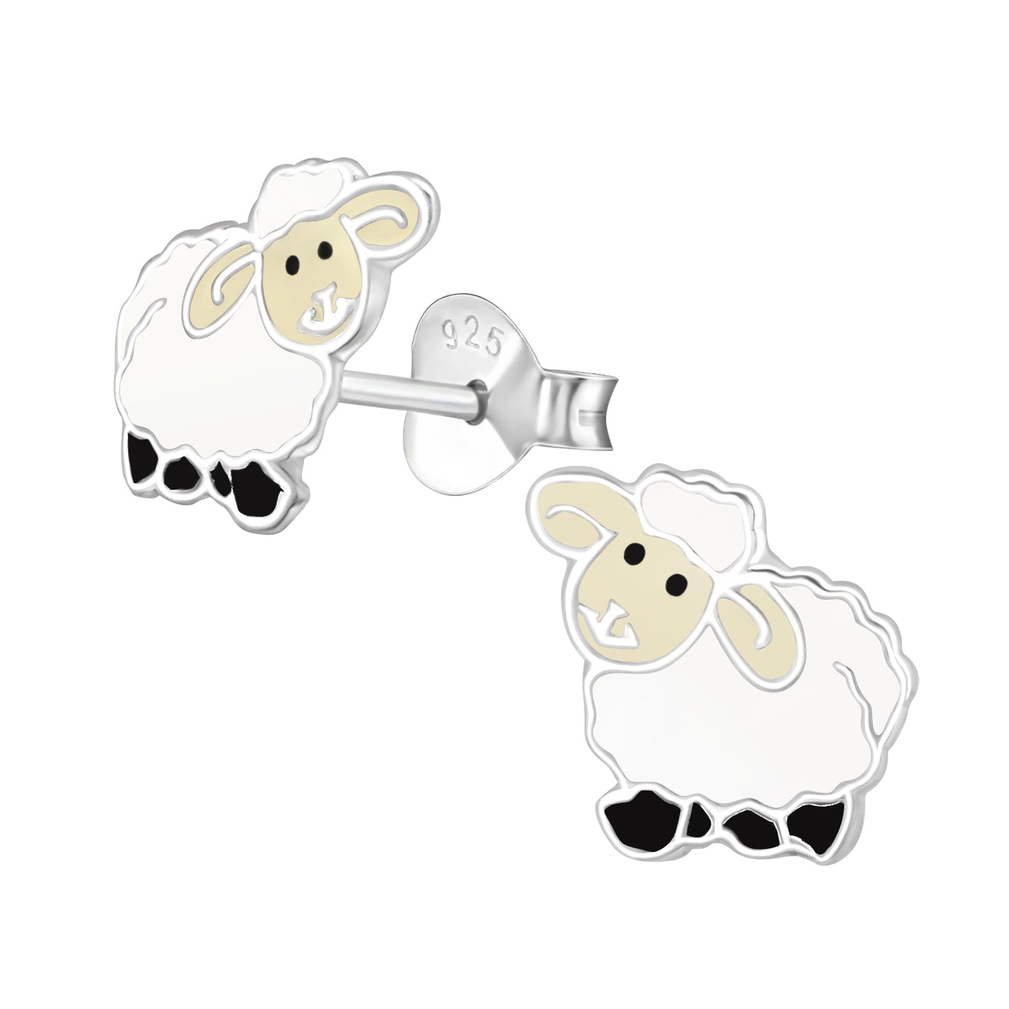 925 Sterling Silver Sheep Earrings for Girls – Adorable Gift for Kids
