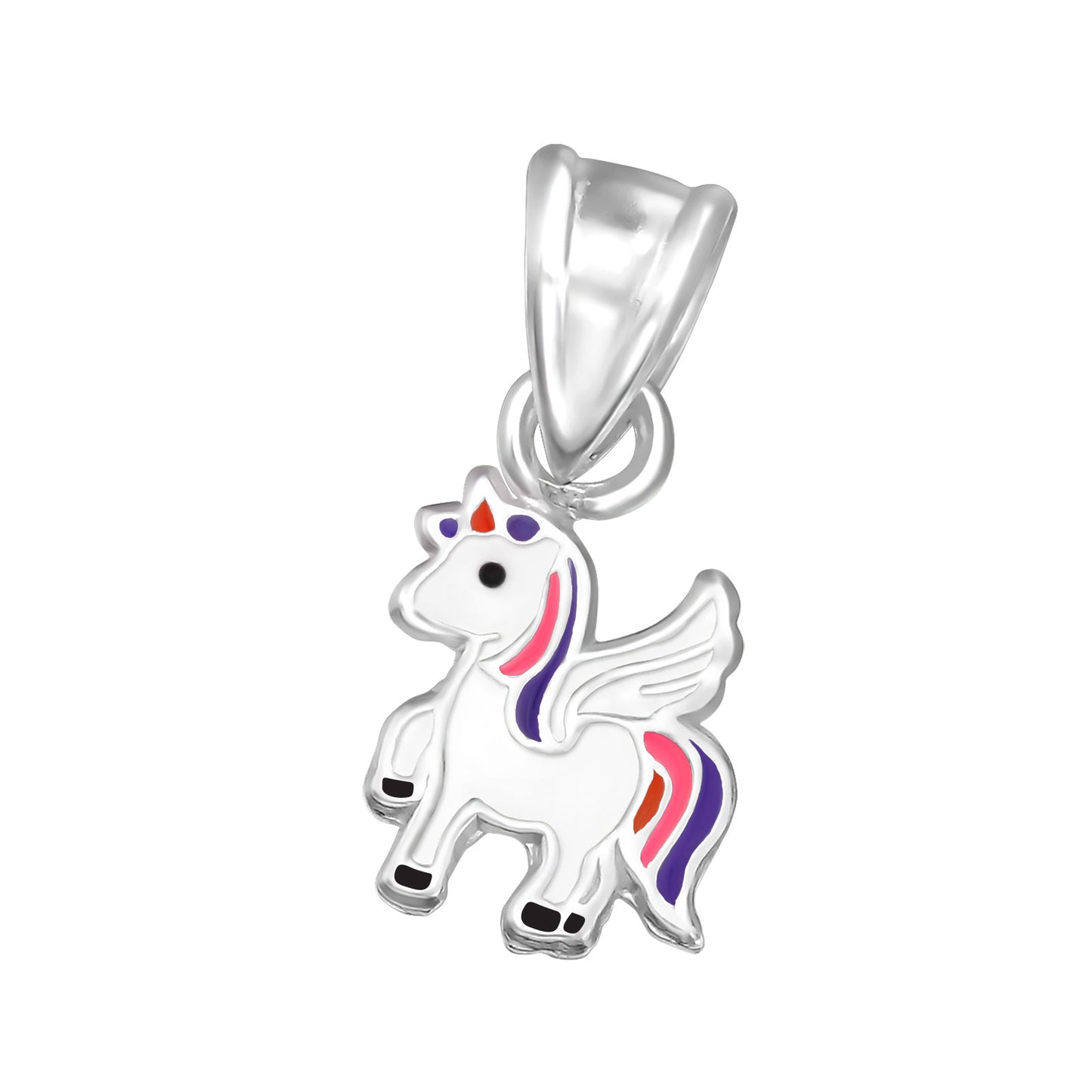 Set argint copii – colier și cercei unicorn din argint 925, bijuterii cadou