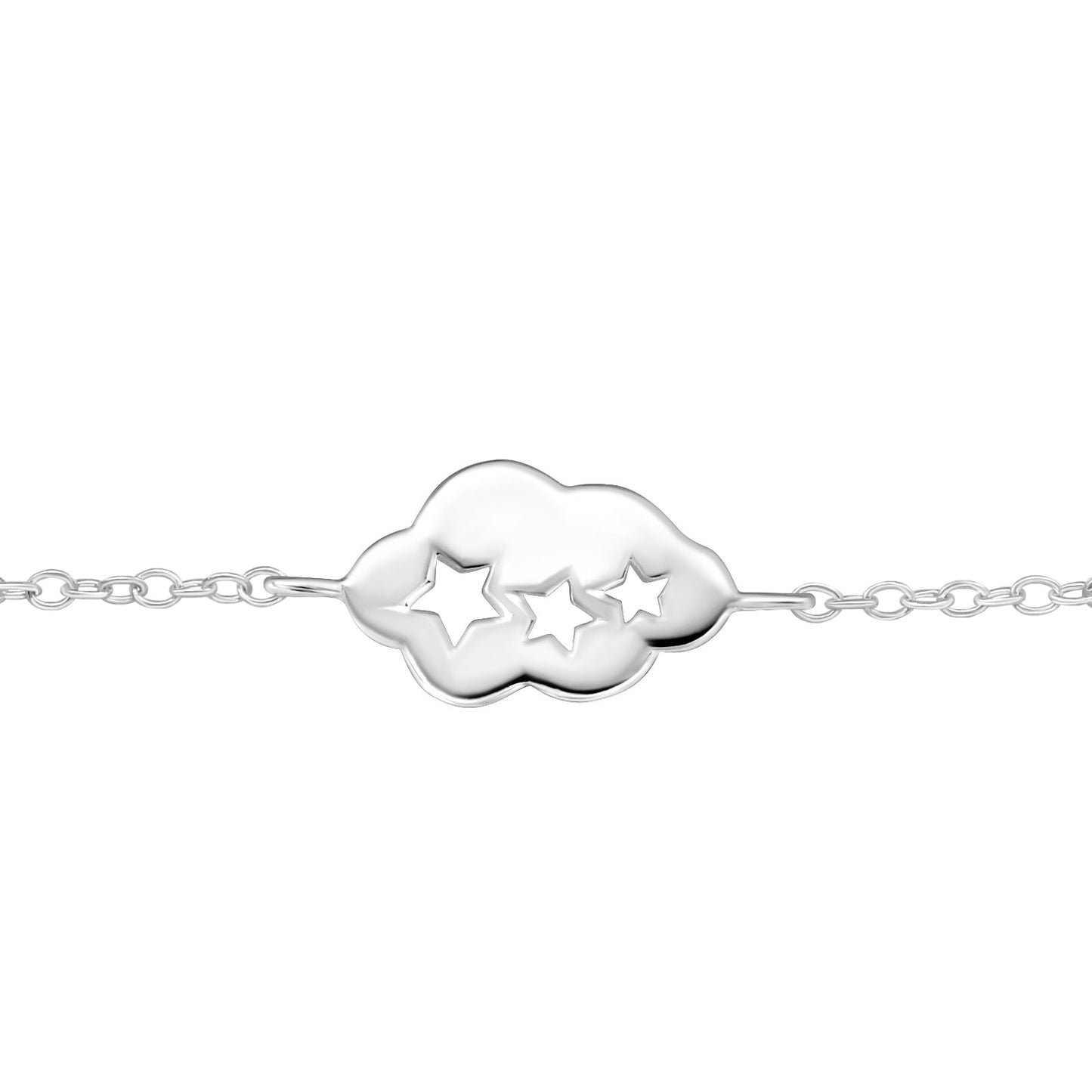 Pulsera nube con 3 estrellas recortadas