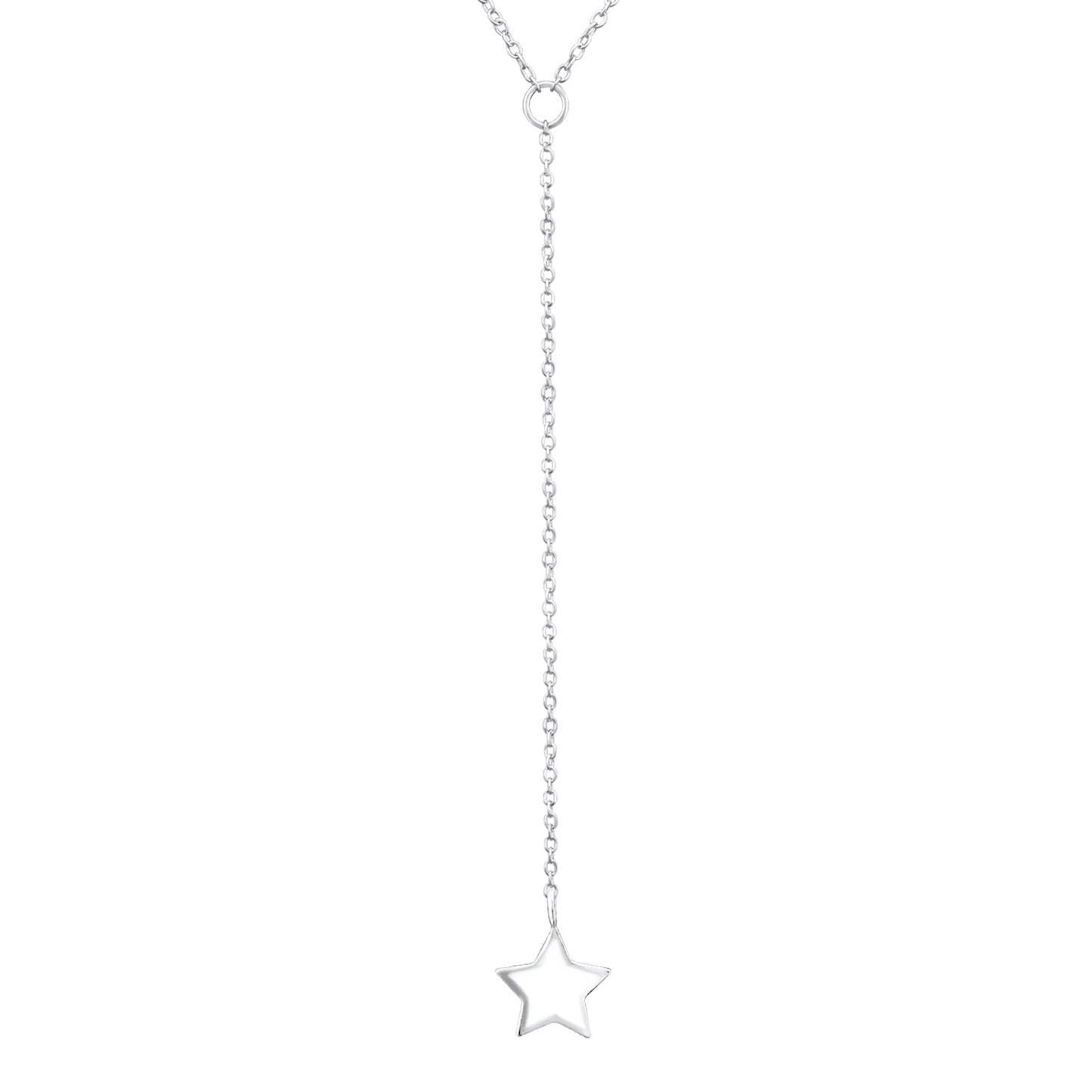 Necklace with Circle Pendant and 5 cm Extension Chain with Star Charm