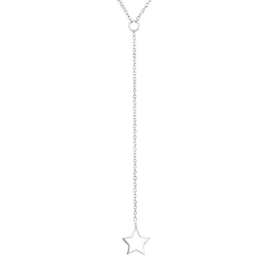 Necklace with Circle Pendant and 5 cm Extension Chain with Star Charm