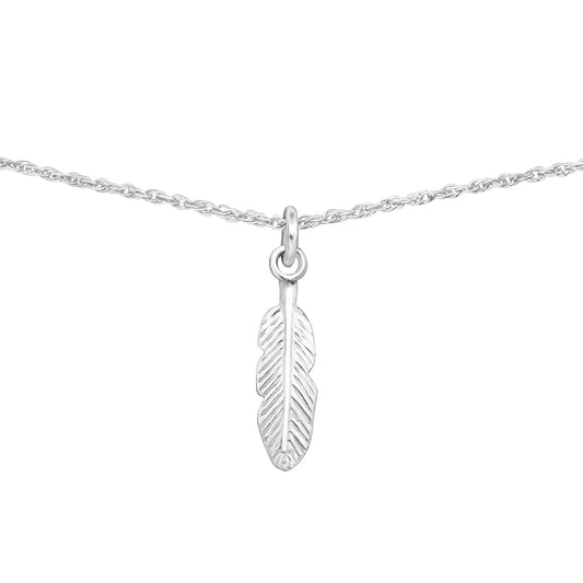 Choker necklace with a feather pendant