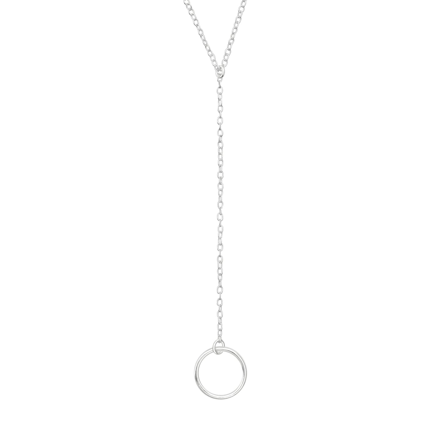 Necklace with an extender and a circle pendant