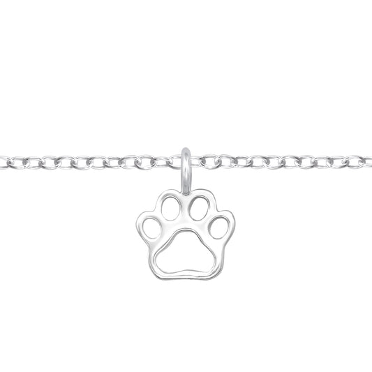 Bracelet with a movable outline paw pendant – 18 cm