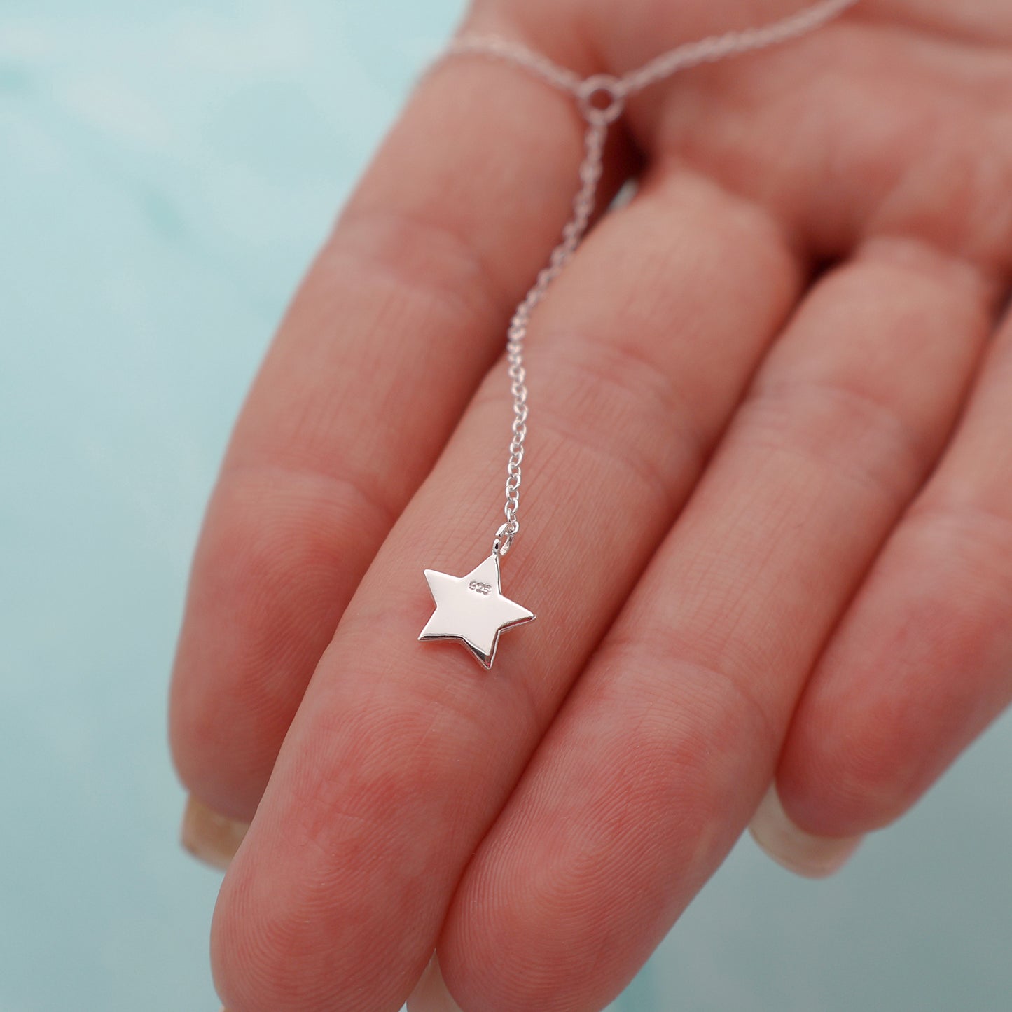 Necklace with Circle Pendant and 5 cm Extension Chain with Star Charm