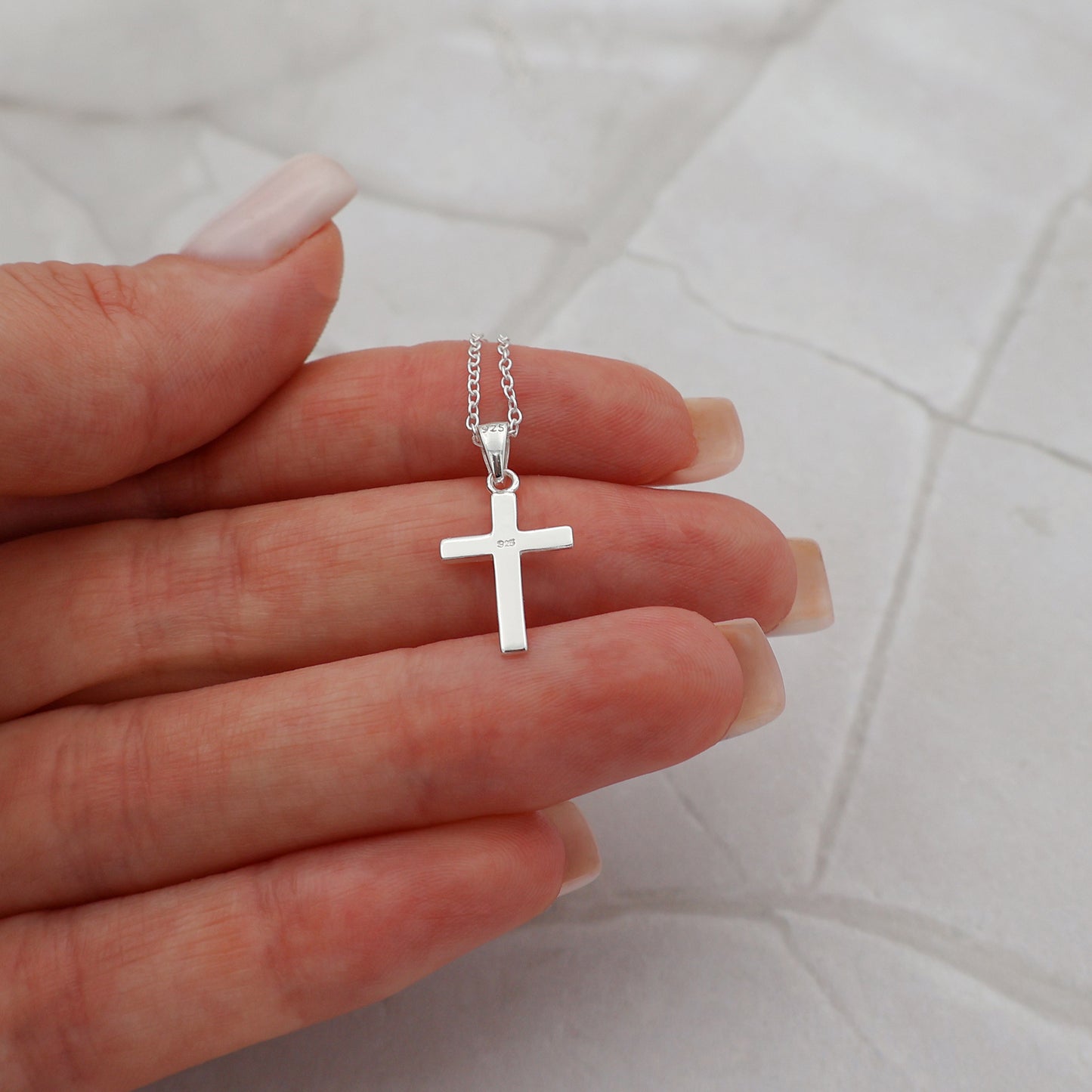 Necklace with a simple cross pendant