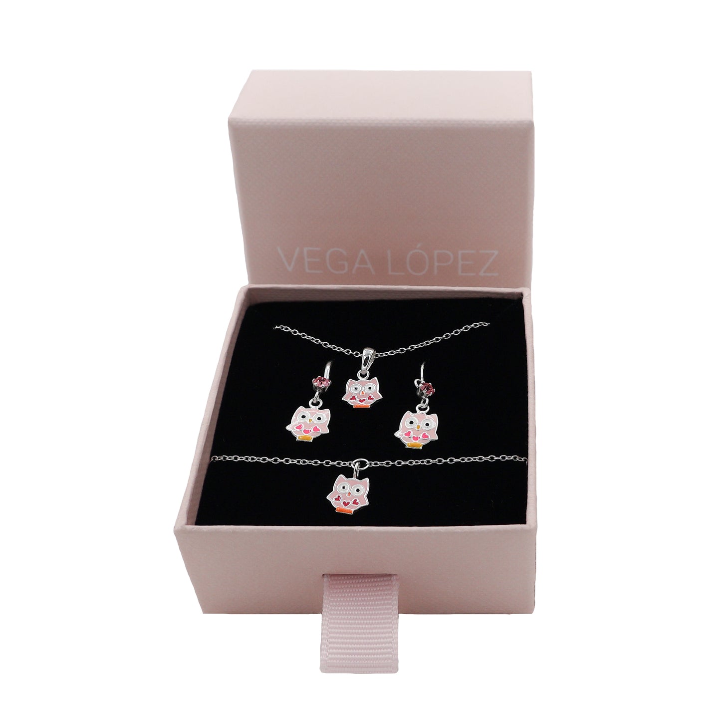 Owl Jewelry Set: Bracelet, Earrings & Necklace