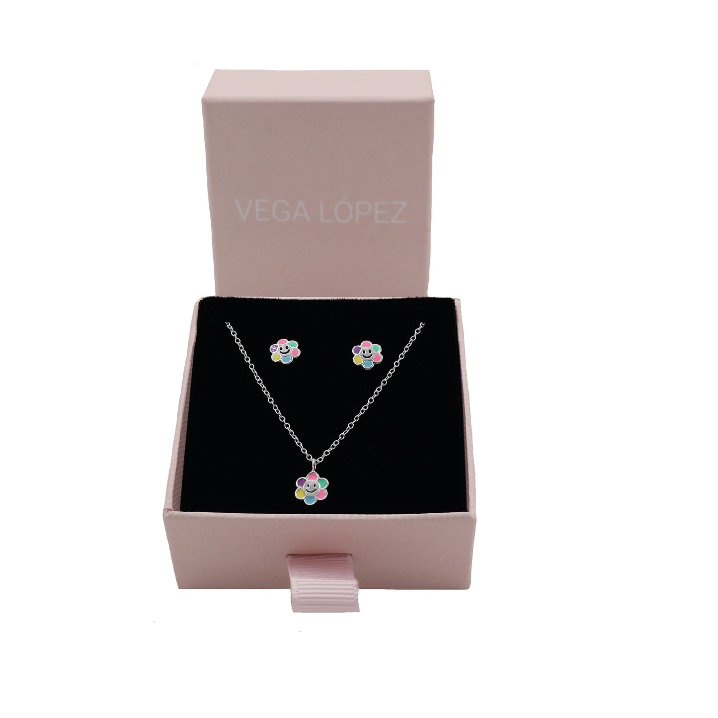 Smiling Flower Necklace & Earring Set