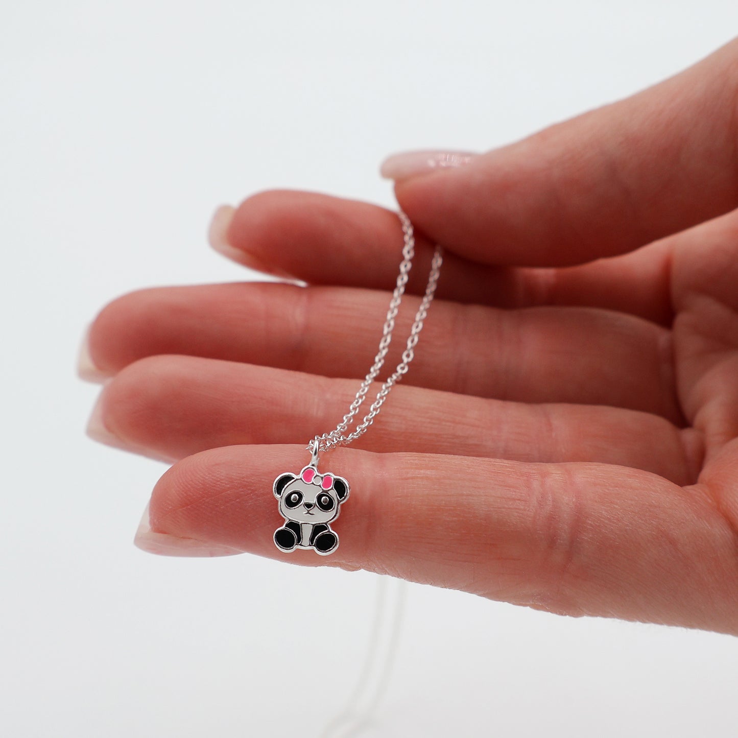 Children’s 925 Sterling Silver Jewelry Set with Panda – Necklace and Earrings