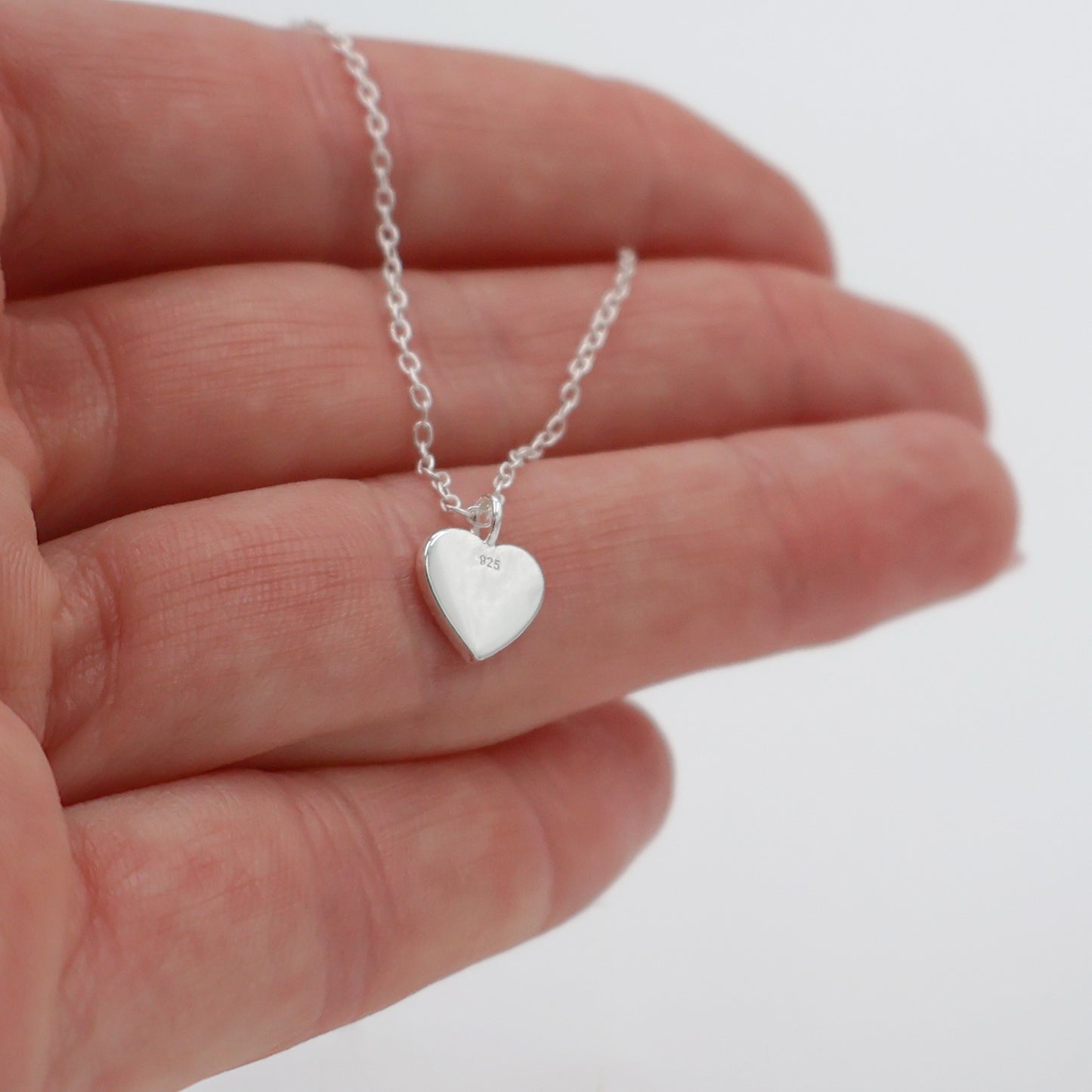 925 Sterling Silver Split Heart Necklace with Two Shades of Pink