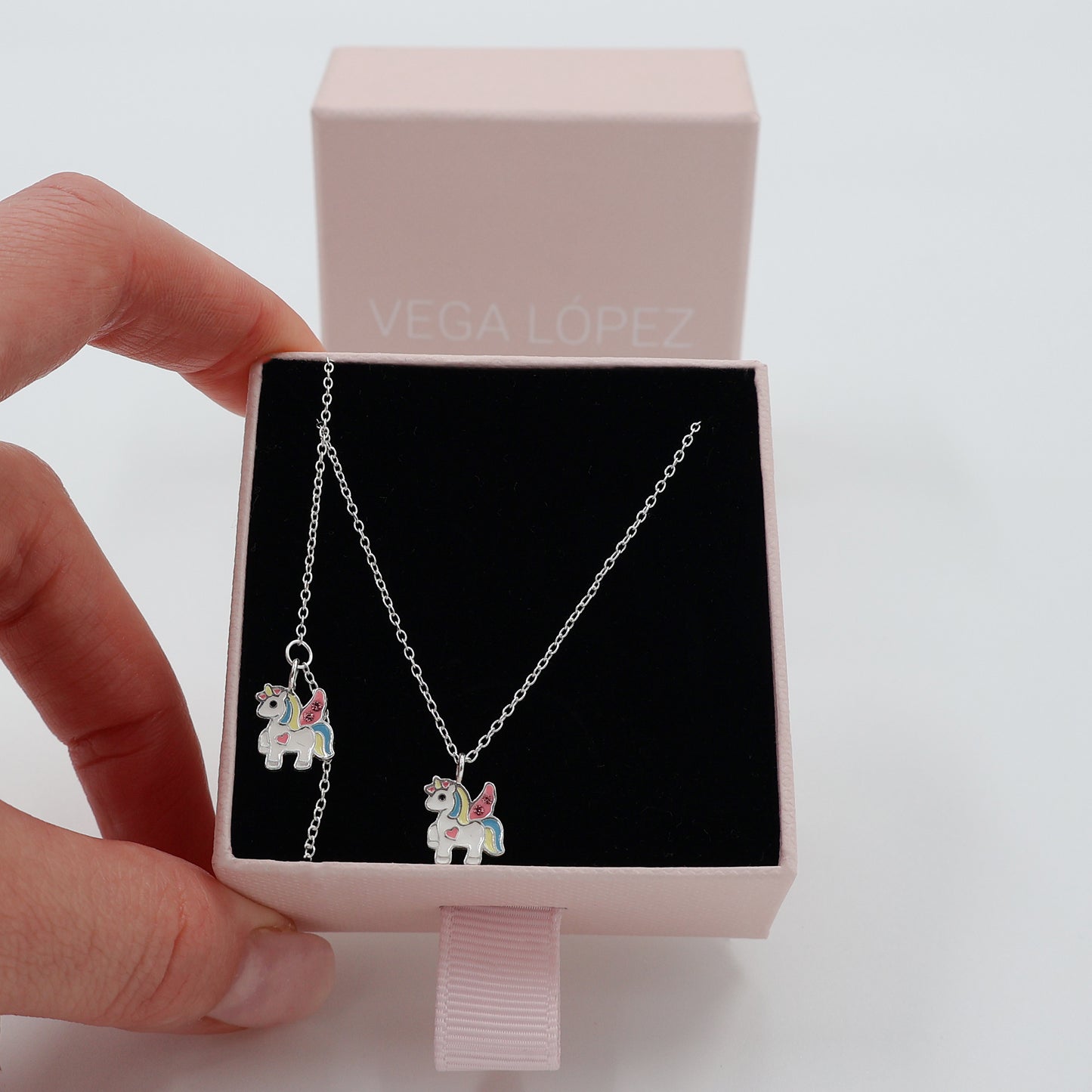 Sterling Silver unicorn set for kids – Bracelet and necklace with sparkling crystals