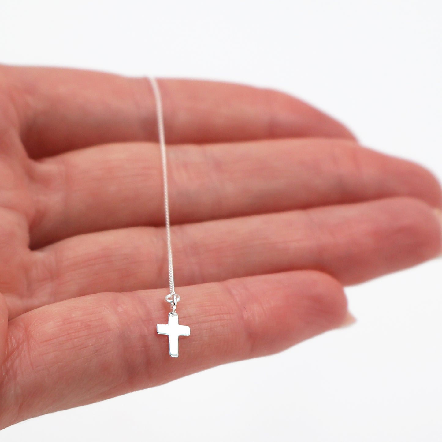 925 Sterling Silver Threader Earrings with Cross Charm