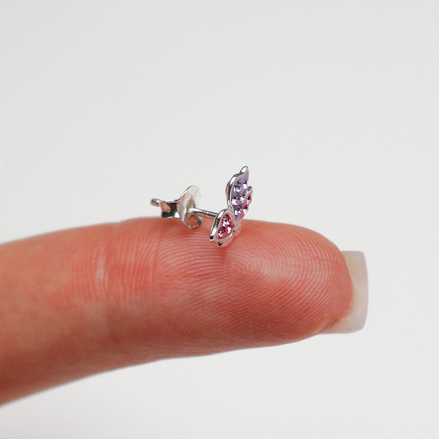 925 Sterling Silver Butterfly Earrings for Girls – Colorful Crystal Gift for Children