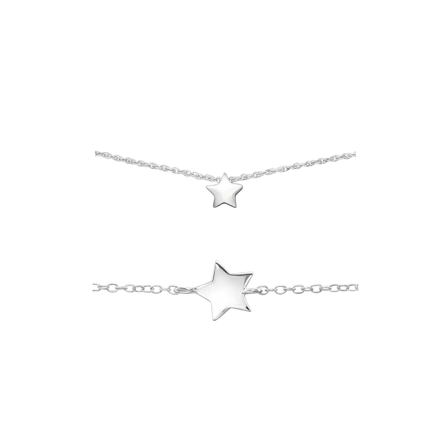 Star Choker Necklace & Fixed Star Bracelet Set